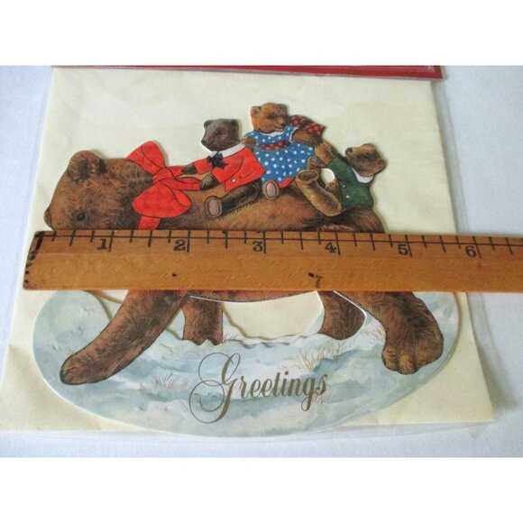 Vintage Die Cut Embossed Card and Note Tags Lot 1990s Shackman Angels Bear - Picture 8 of 9